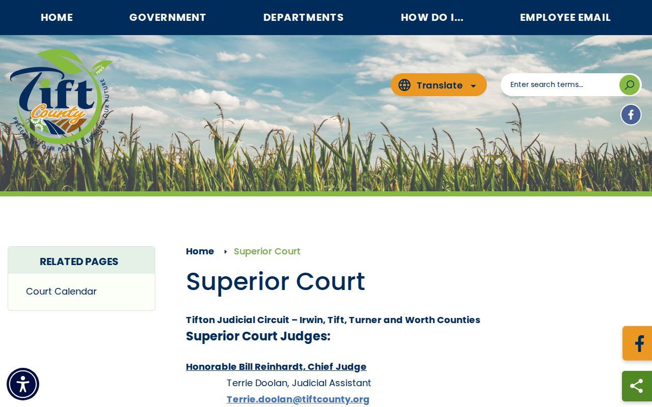 Tift County Superior Court docket contacts