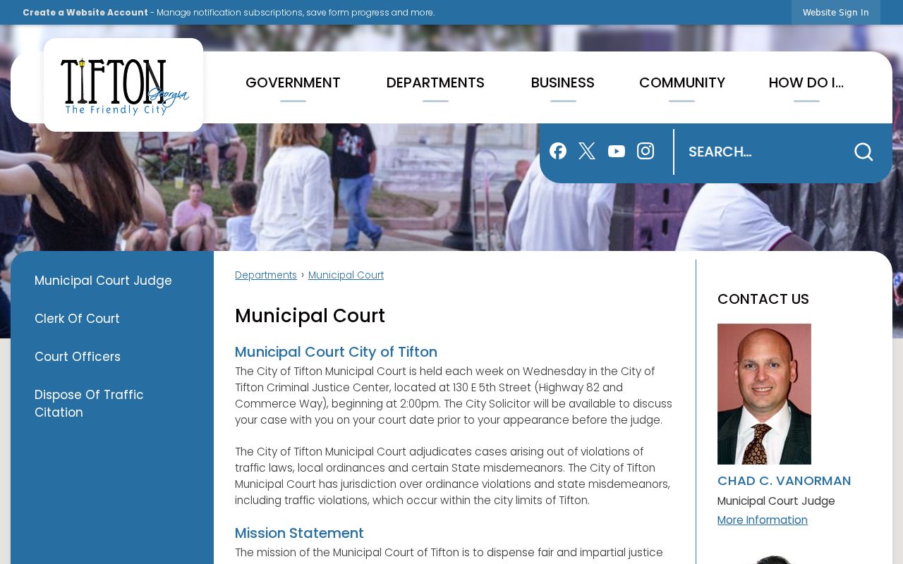 Official Tifton Municipal Court information