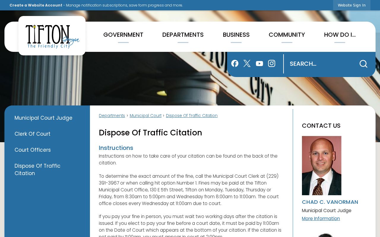 Tifton traffic citation deadlines