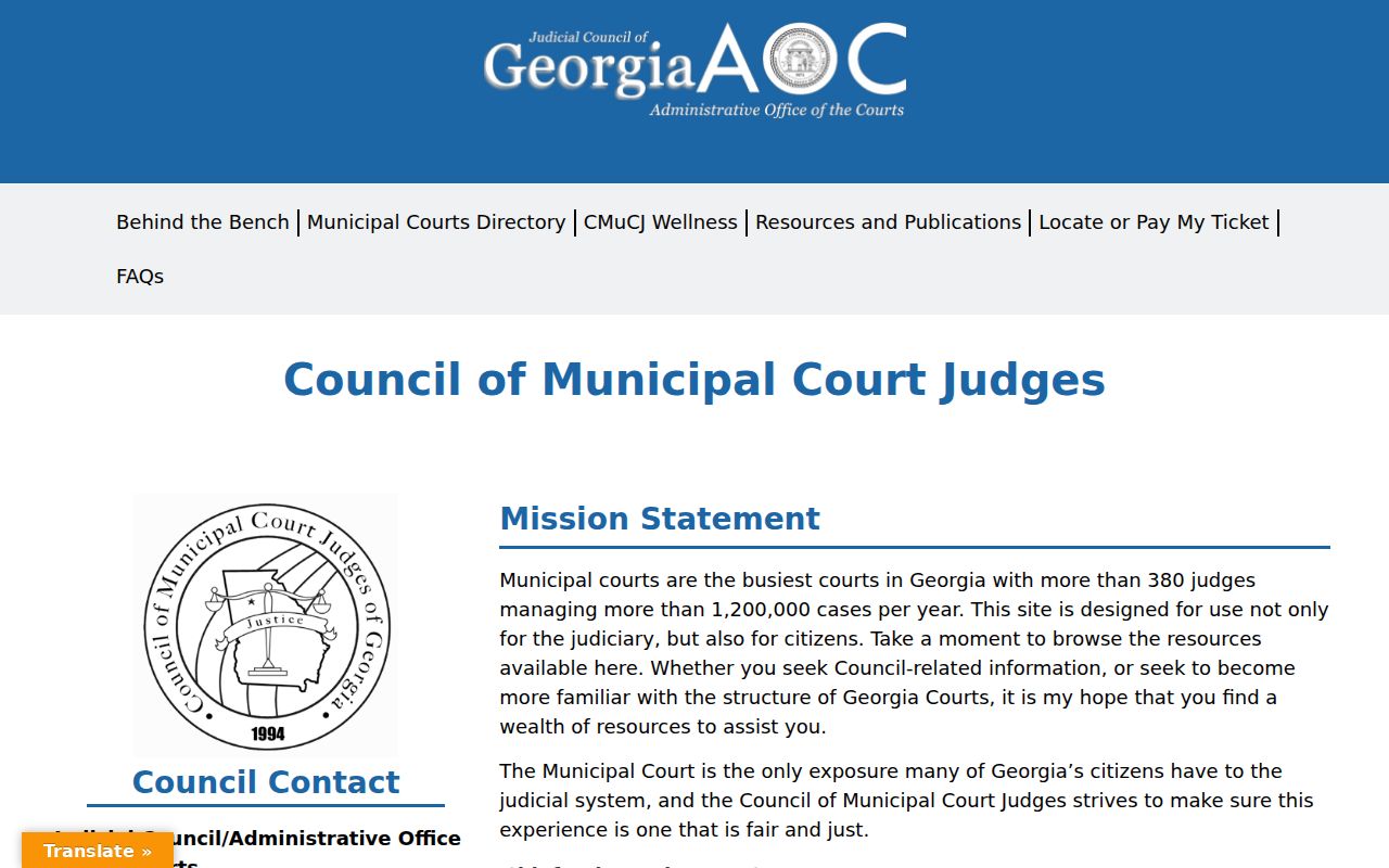 Georgia municipal court resources relevant to Ty Ty
